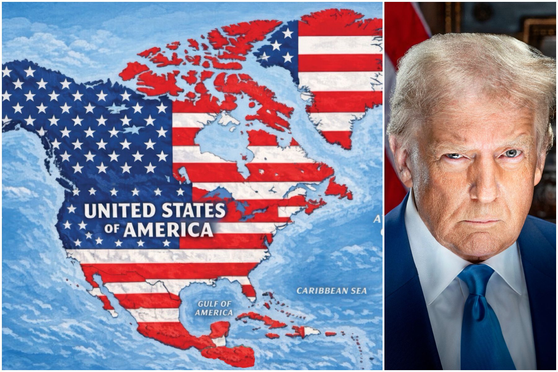 Harta publicată de Donald Trump, care include teritorii europene, a provocat reacții oficiale dure în Europa