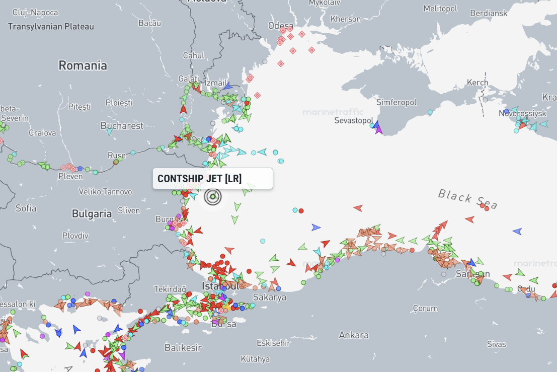 Atac cu drone maritime asupra portcontainerului CONTSHIP JET în Marea Neagră: nava s-a scufundat