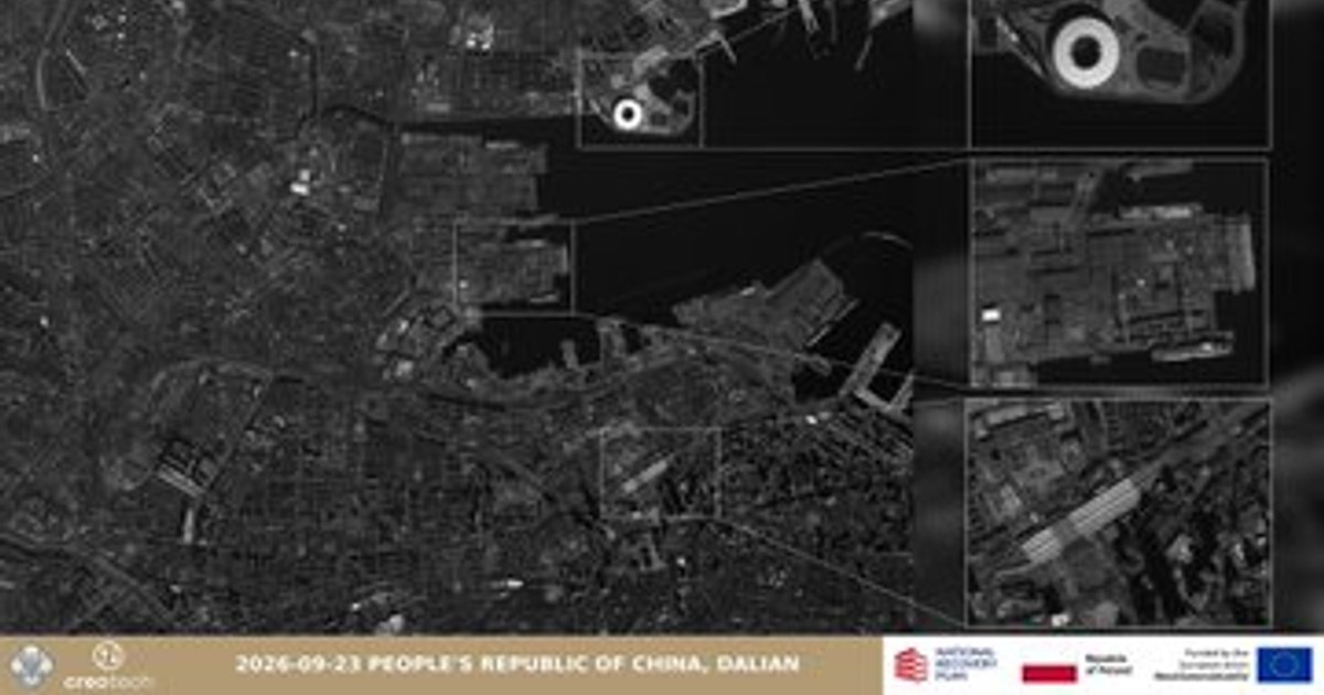 Satelitul polonez Mikroglob-1 a surprins construcția unui portavion chinez echipat cu reactoare nucleare